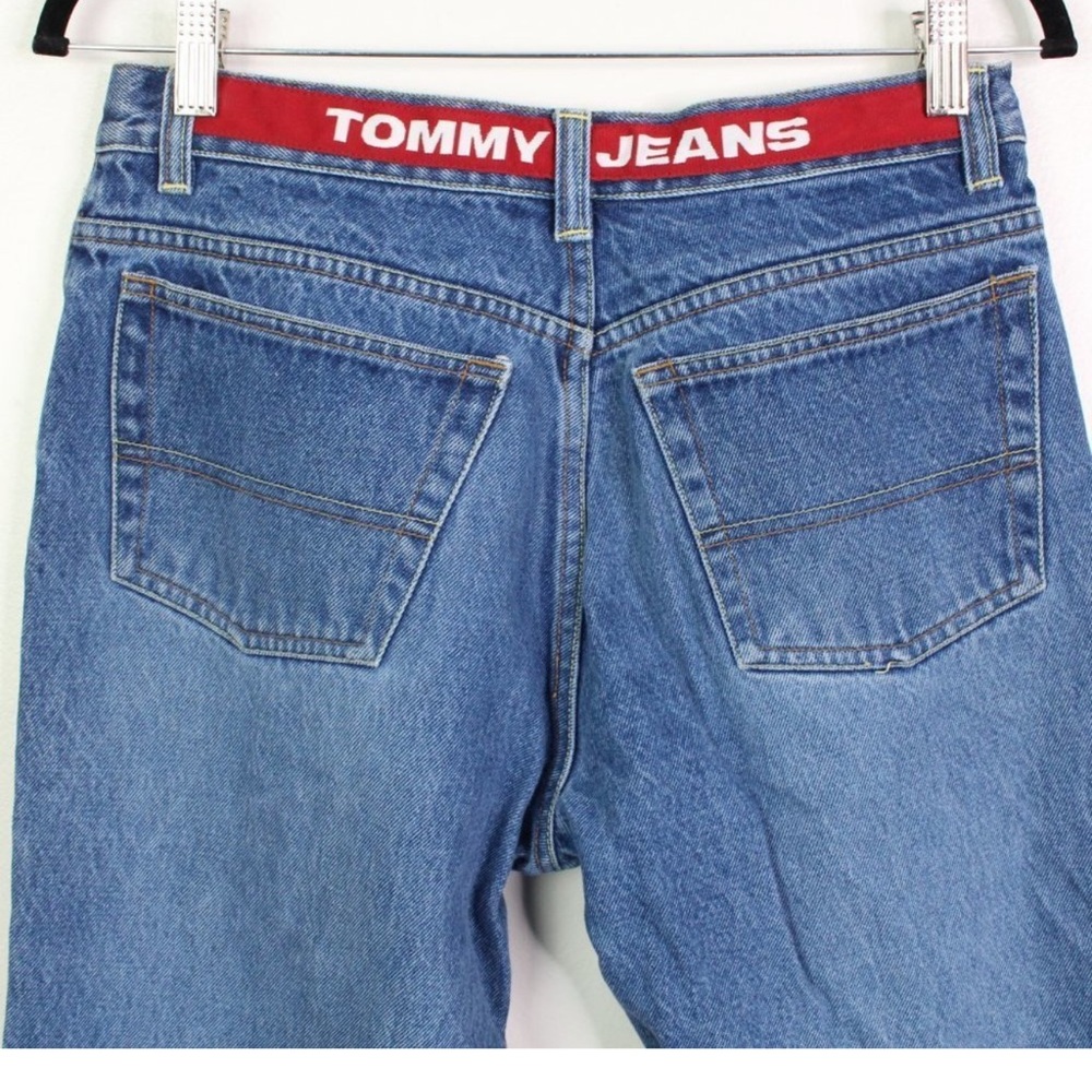 Tommy Hilfiger Women’s Boyfriend Jeans – Blue with Red Waistband